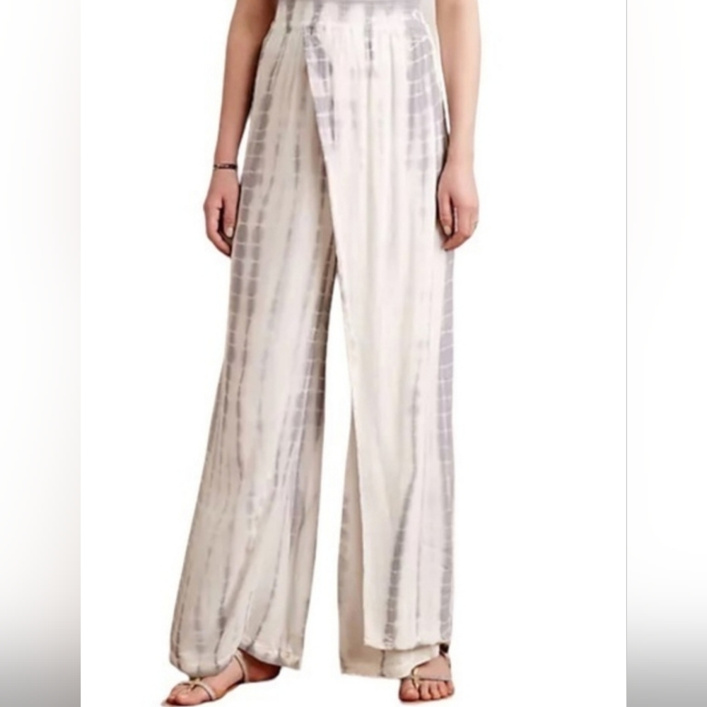 ANTHROPOLOGIE MERMAID BEACHCOMBER WIDE LEG TIE DYE PANTS